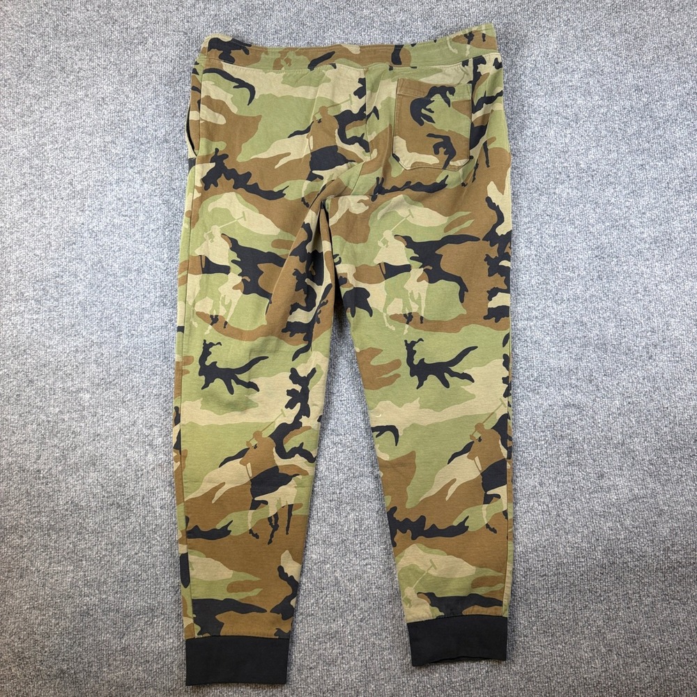 Polo Ralph Lauren Sweatpants Joggers Mens 2XL Green Brown Camo Big Pony Fleece - Picture 2 of 11
